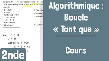 Cours : La boucle « Tant que »