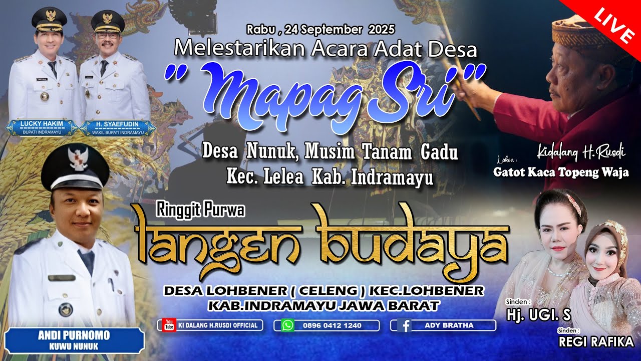 🎦LIVE MALAM WAYANG RINGGIT PURWA LANGEN BUDAYA || MAPAG SRI DESA NUNUK - INDRAMAYU