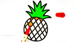 Pineapple coloring page for kids