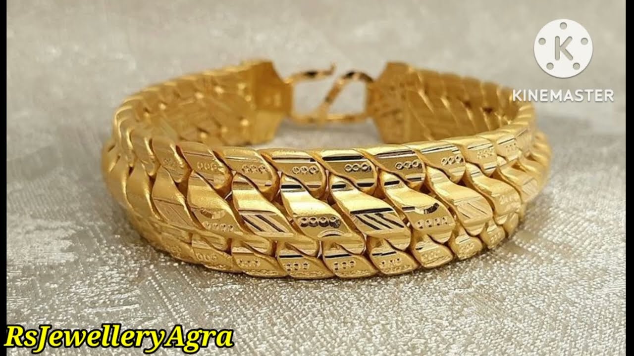 Buy LVA CREATIONS gold plated bracelet 18k thick wrist chain link bracelet  for men and boys at Amazon.in