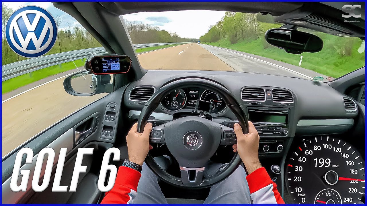 2011 VW Golf 6 TDI Cabrio [1.6 | 103HP] - POV Autobahn Top Speed Drive ...