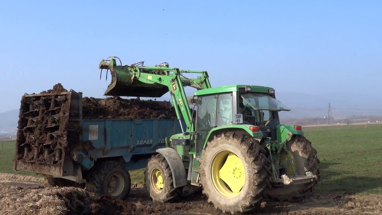 Epandage de fumier 2016 en Alsace | John Deere 6330 & 6400 | Rolland