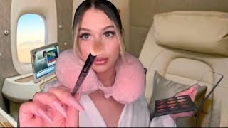 ASMR Toxic Friend does your Makeup fast \u0026 aggressive on the Plane ✈️ (otw to Vegas!🎉)