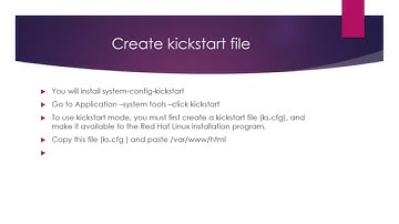 Kickstart configuration