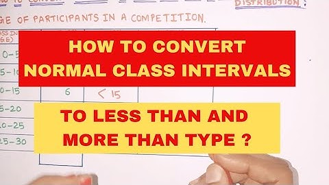 How to Convert Normal Class Intervals to Less Than,More Than Type? | Normal Frequency to Cumulative