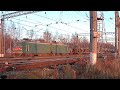 Грузовой поезд ВЛ10-995 с военной техникой на БМО. (Сандарово)