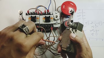 การต่อลิมิตสวิตช์ร่วม กับ วงจรกลับทางหมุนมอเตอร์หยุดการทำงาน อัตโนมัติ