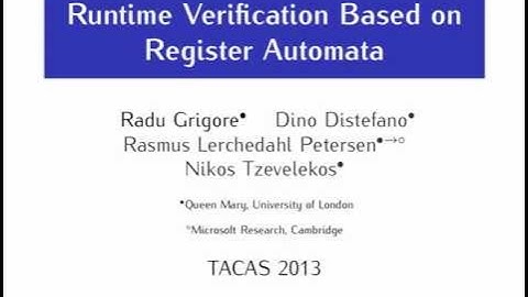 Runtime Verification Based on Register Automata --- TACAS 2013