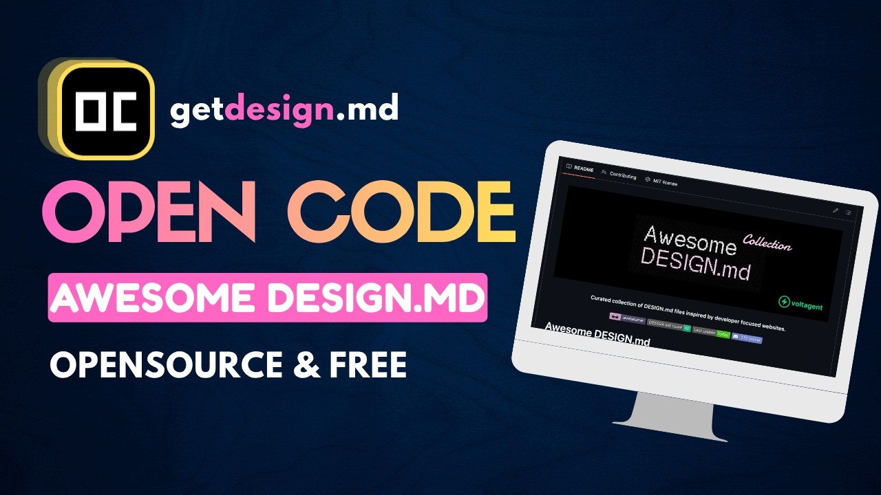 OpenCode + AwesomeDesign-md: Build 100X Stunning Designs for Free - YouTube