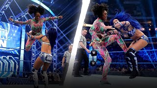 Naomi brutalizing Sasha Banks
