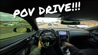 POV CUTTING UP IN HEAVY TRAFFIC IN MY BRAND NEW Q60 (CLOSE CALLS) MY FIRST YOUTUBE VIDEO!!!