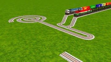 Risky Circle Railway Crossing 2️⃣ Train Runs On Bumpy Tracks | Train Simulator Classic |beamng drive