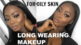 FULL COVERAGE, MATTE, OIL PROOF, SWEAT PROOF MAKEUP ROUTINE FT WIGGINS HAIR PERUVIAN STRAIGHT HAIR