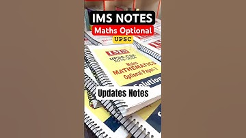 UPSC Maths Optional IMS Letest || Updated Notes For Maths Optional #maths #mathematics #upsc #ias