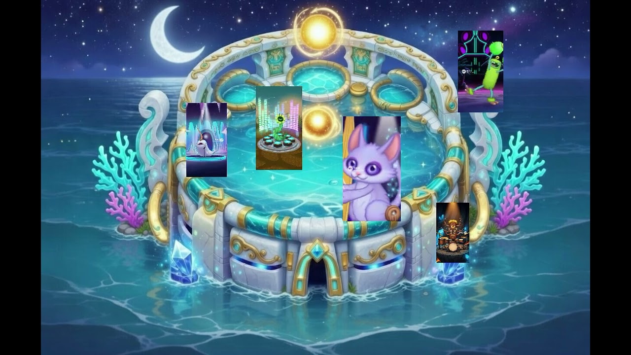 Night Beach Palace Island ( Capcut/Sora AI )