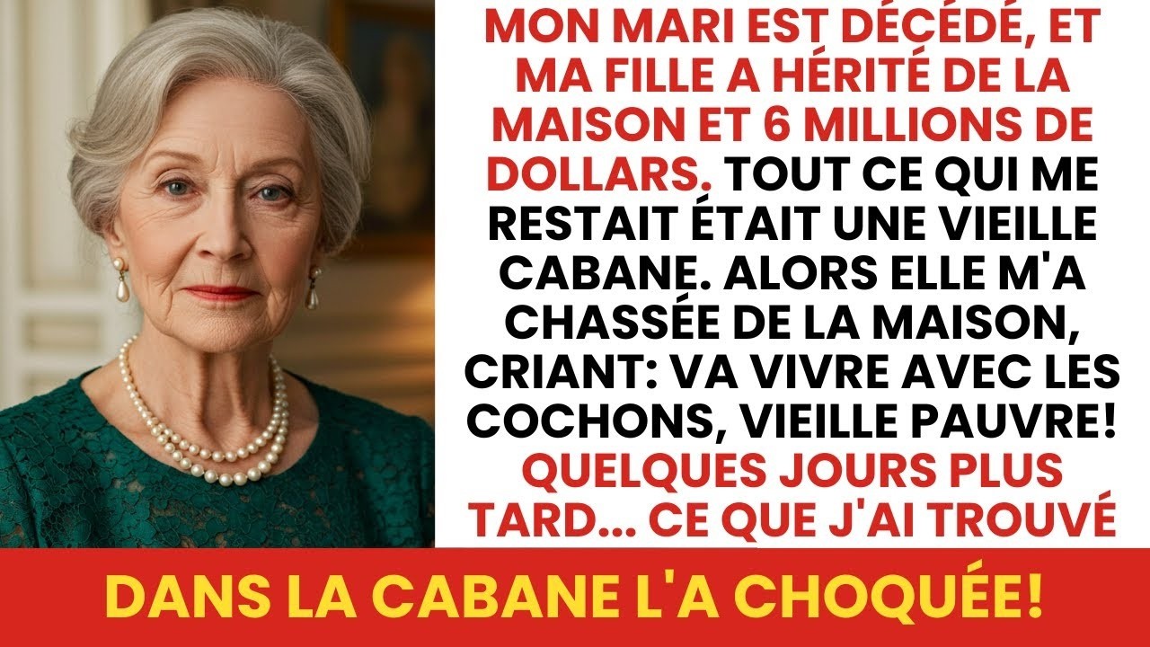 Mon mari est décédé, ma fille a hérité de la maison et 6 millions. Je n'avais qu'une cabane