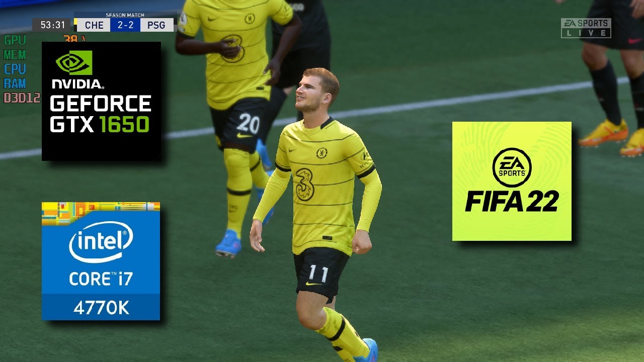 FIFA 22 PC Online gameplay GTX 1650, i74770K, 16 GB Ram YouTube
