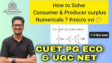 How to calculate Consumer & Producer surplus Numericals? Very Easy👉 CUET PG ECO,  IES & UGC NET EXAM
