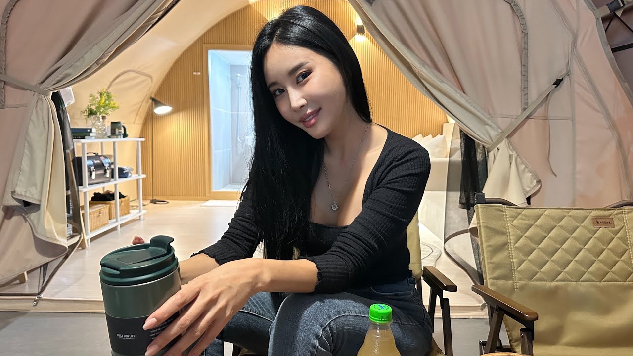 "직접 캠핑하면서 캠핑장 운영해서 돈도 벌어보세요" 경기도 가평 캠핑,글램핑,카라반 분양하는 모델하우스 보고 왔어요 (with.모델 천세라) ㅣ가평 그린델발트 캠핑장