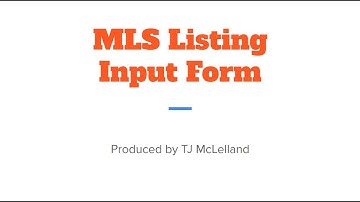 MLS Listing Input Form, Remake