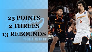 Jayden Gardner Highlights 25 Pts, 2 Threes, 13 Rebs Vs. Alba Berlin 2425 Season
