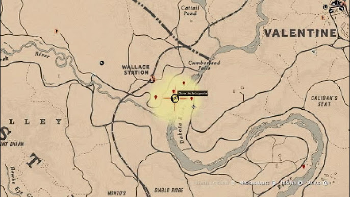 Red Dead Online Tesoro Sur de Roanoke / southern roanoke Treasure Map  Location 