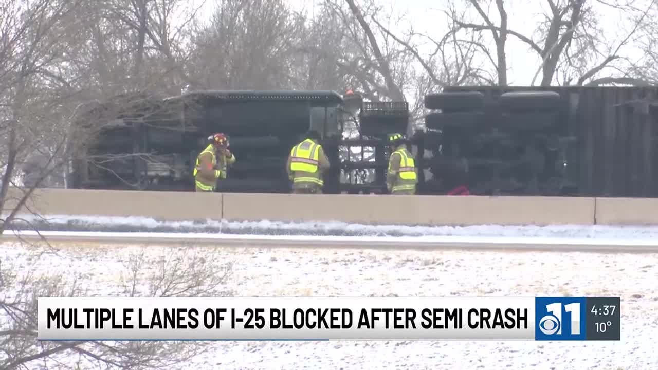 WATCH: Multiple lanes of I-25 in Colorado Springs blocked after semi ...