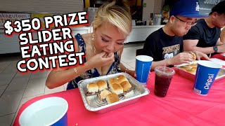 $250 CASH PRIZE SLIDER EATING CONTEST at Bitez Burgers in West Covina, CA!! #RainaisCrazy screenshot 1