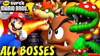New Super Mario Bros - ALL Bosses (No Damage)