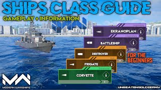 Modern Warships : Ships Class Guide || Ships Class Info + Gameplay || MW