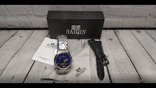 Наручные часы с Алиэкспресс, механика с автоподзаводом, HAIQIN 8512 Silver Blue