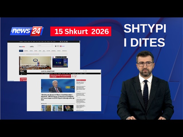 15 Shkurt 2026 - "Shtypi i ditës" në News24 📺 "Koha për t'u zgjuar" në studio me Renaldo Salianjin