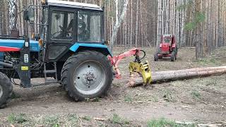 Т-40, МТЗ-82 и ДТ-75 на лесозаготовке. Трелюем лес полным ходом.