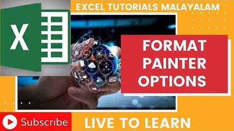 EXCEL TUTORIALS MALAYALAM PART 27 | FORMAT PAINTER OPTION | How to copy & paste formats of a cell