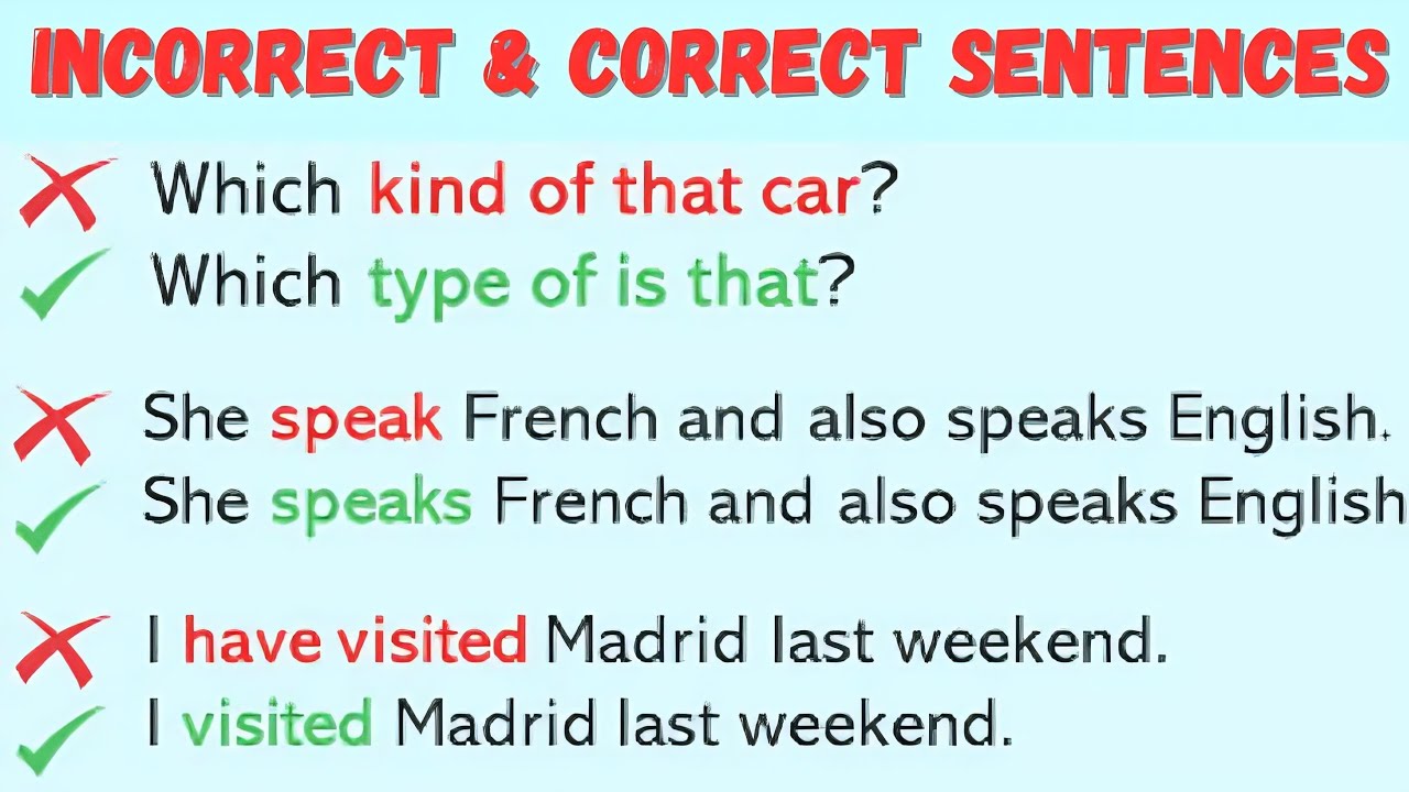 Grammatical Incorrect Correct Sentences English Grammar grammar Grammatical Incorrect Correct Sentences English Grammar grammar