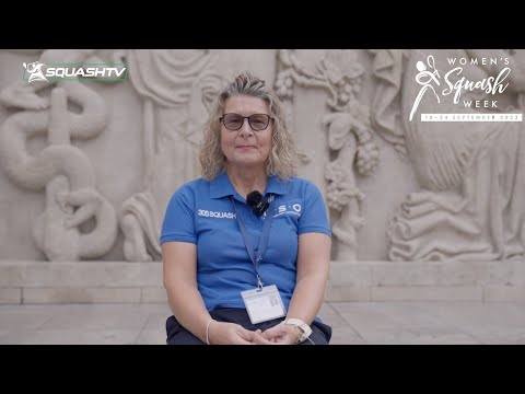 The world's first female professional squash referee: Andrea Santamaria #WomensSquashWeek #YouBelong
