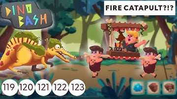 Dino bash gameplay (Fire Catapult vs Spino)