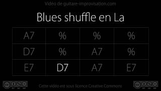 Video thumbnail of "Blues shuffle en La (130 bpm) : Backing track"