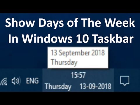 How to Show day of week in taskbar OF Windows 10