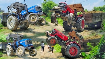 New Manitdu JCB 745s and Mahindra Yuvo 575 Di || Sonalika Di 745 Rx || Tractor Jcb Tochan Video ||