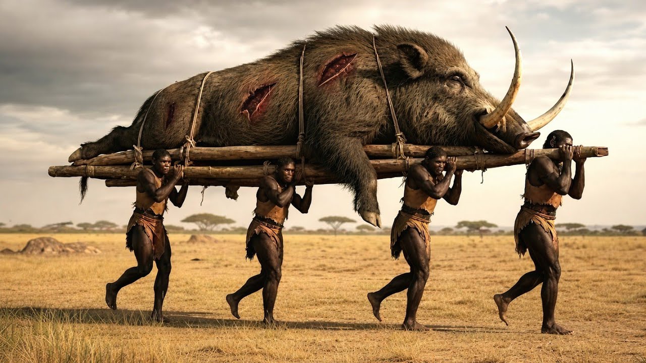 Life 3.2 Million years Ago | The Giant Saber-Tusked Boar Encounters Homo Habilis