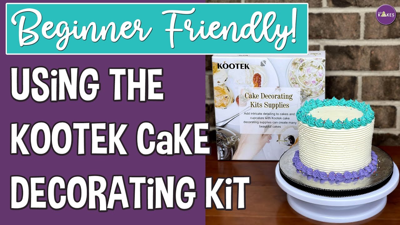 Simple Buttercream Cake Design Using This Kootek Cake Decorating Kit! 