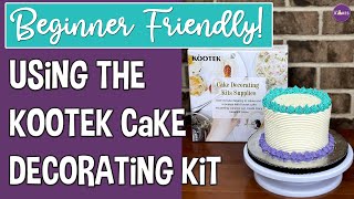 Simple Buttercream Cake Design Using This Kootek Cake Decorating Kit!