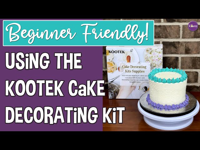 Simple Buttercream Cake Design Using This Kootek Cake Decorating Kit! 