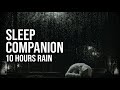 8D Rain + Cat Purring 🐱 Dark Screen | Sleep Companion by the Window | 10 Hours