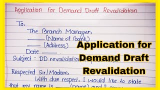 Application For Demand Draft Revalidation L
