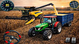 বাস্তবসম্মত ফসল কাটার সিমুলেটর 🚜🌾 | কম্বাইন হারভেস্টার এবং ট্র্যাক্টর চাষ | অ্যান্ড্রয়েড গেমপ্লে screenshot 3