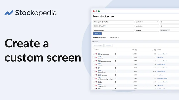 How To Create Custom Screens On Stockopedia