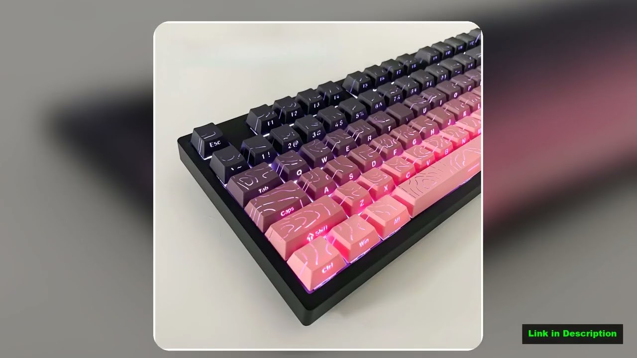 Gradient Translucent Lines Sided Printed Keycaps 133keys for Mechanical Keyboard Blackberry Purple