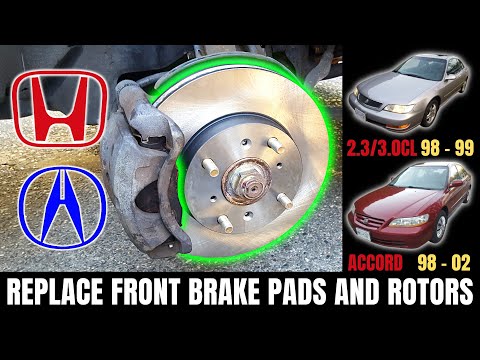 How To Replace FRONT BRAKE PADS and ROTORS | Honda / Acura